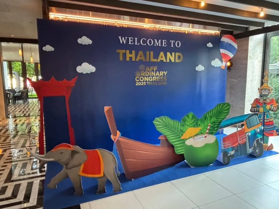 แบ็คดรอปต้อนรับ Welcome to Thailand พร้อมของตกแต่งธีมไทย