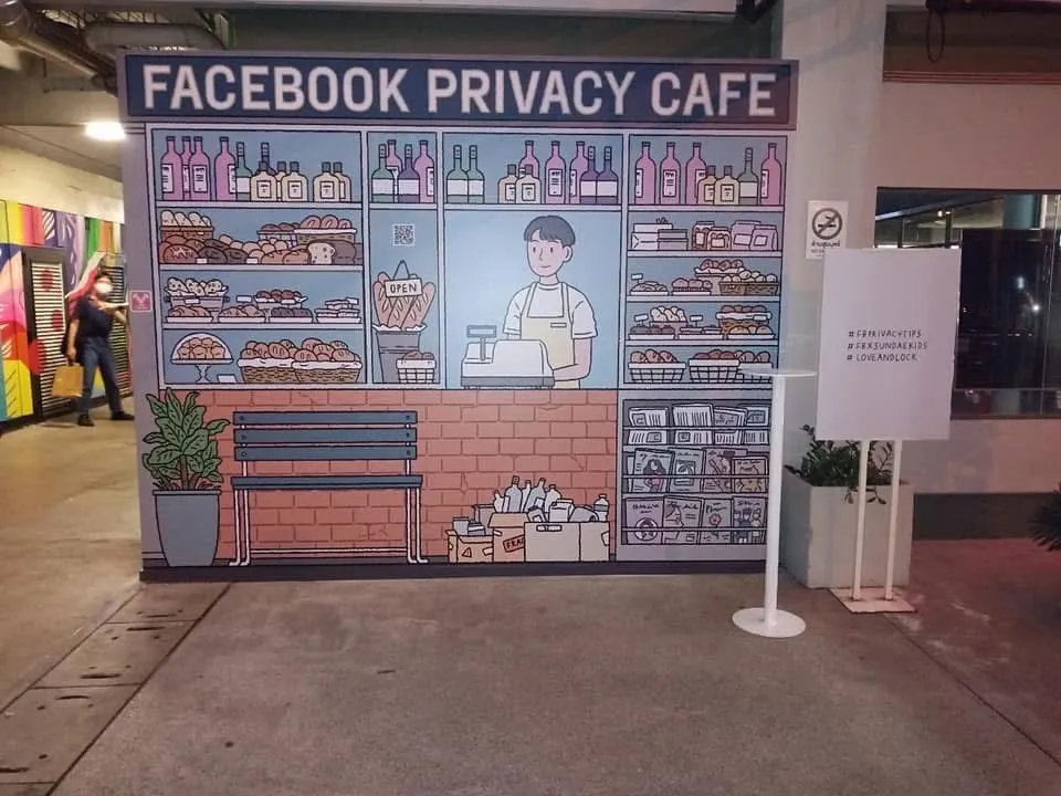 จิตรกรรมผนัง Facebook Privacy Cafe ลายร้านเบเกอรี่